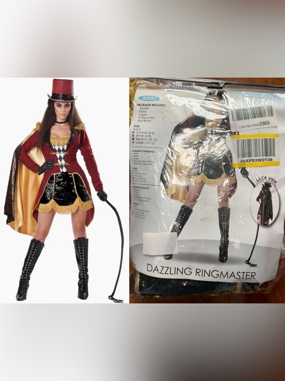 California Costumes “DAZZLING RINGMASTER” Costume MSRP $79 Women’s M~NEW